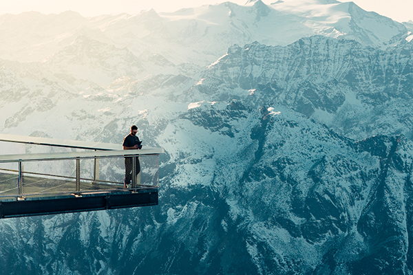 Udsigt i &Oslash;strig fra en skiferie